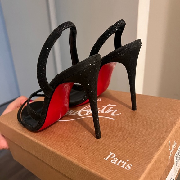 Christian Louboutin Black Glitter Heels - Picture 2 of 9